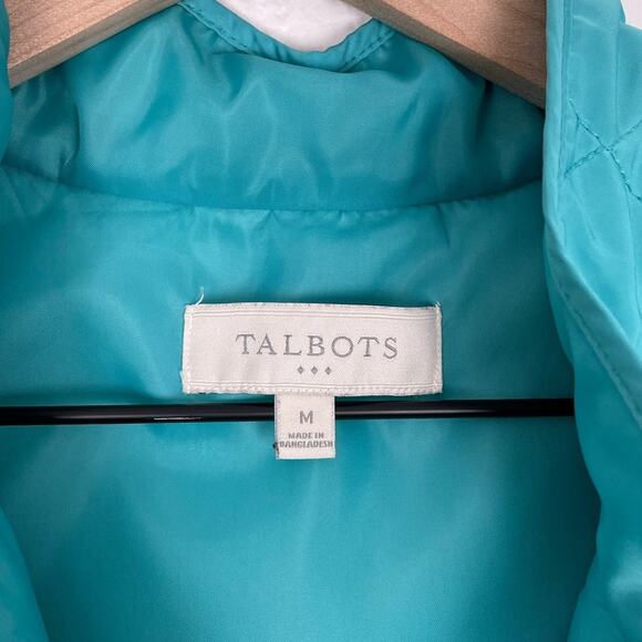 Talbots Turquoise Quilted Fleece Vest Size Medium - Picture 3 of 3